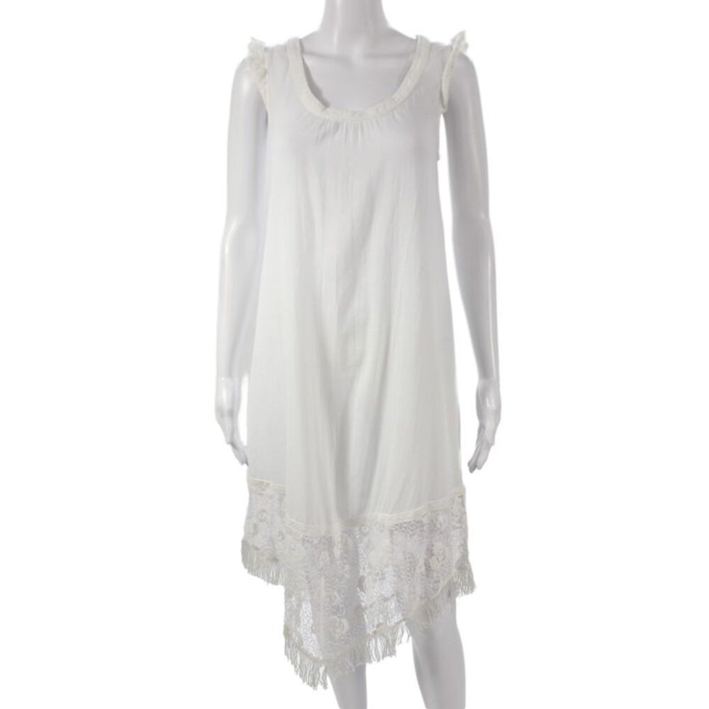 Calypso Saint Barth Women Slip Dress White Sleeveless Knee-Length Boho Size S